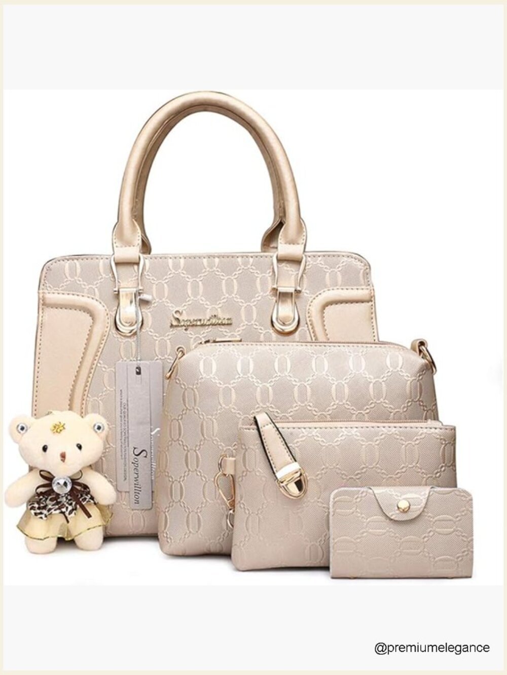 Tote & Satchel Purse Set, Shoulder Bag, Top Handle, Wallets, 4 Pieces
